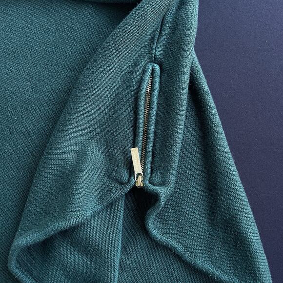 Michael Michael Kors Womens Sweater Extra Large XL Green Side Zip Round Hem - Picture 5 of 12